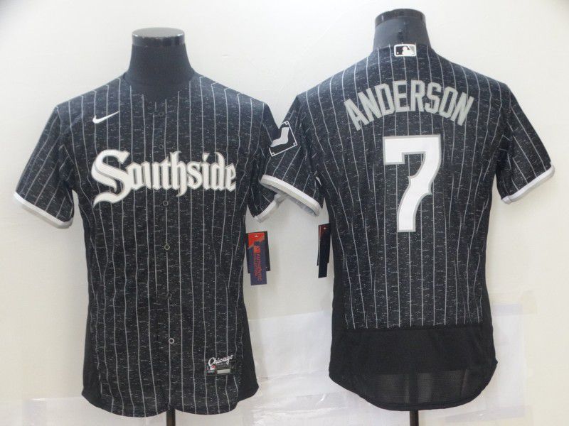 Men Chicago White Sox #7 Anderson Black City Edition Nike Elite 2021 MLB Jersey1